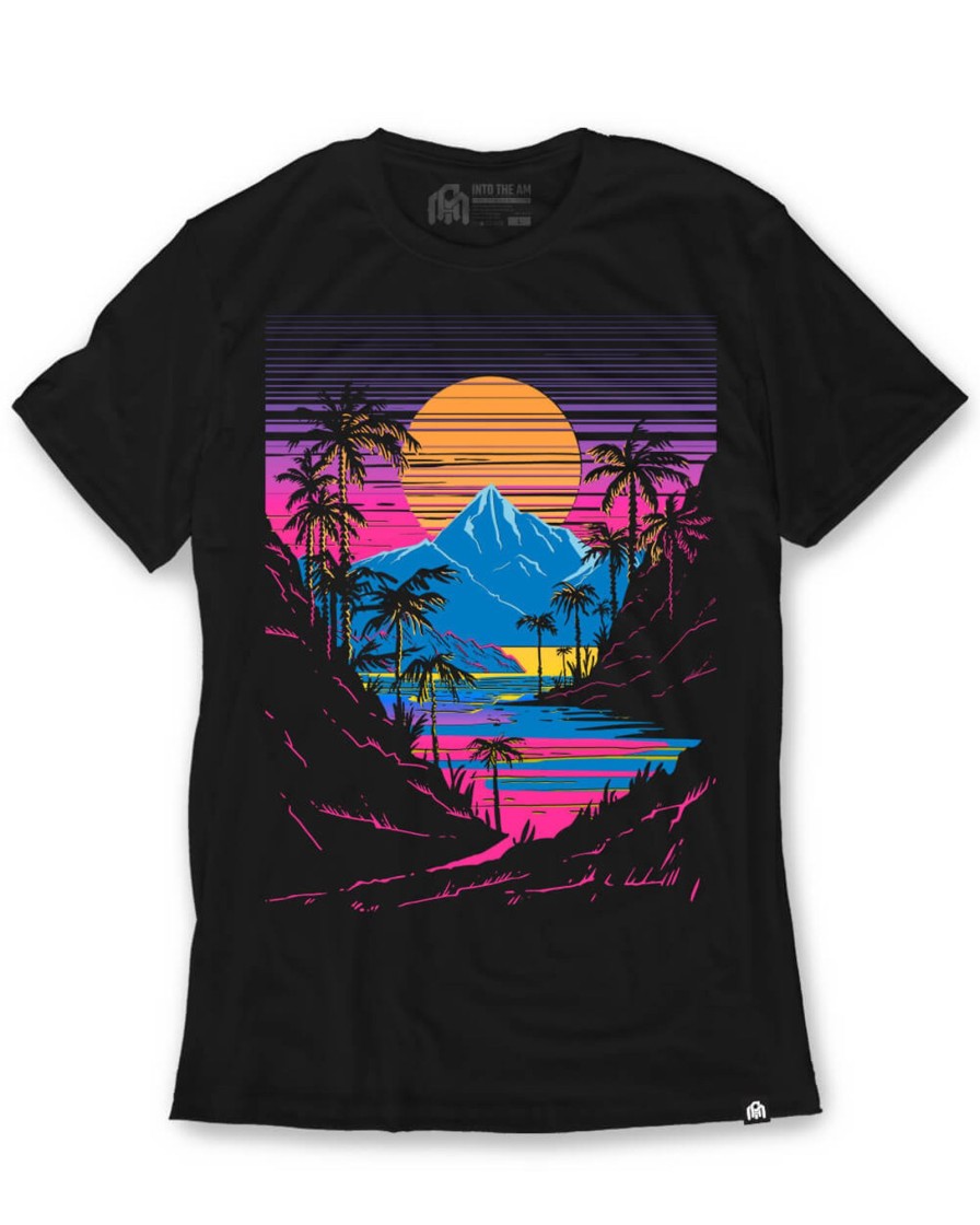 Tops INTO THE AM | Sherbet Shores Tee Black