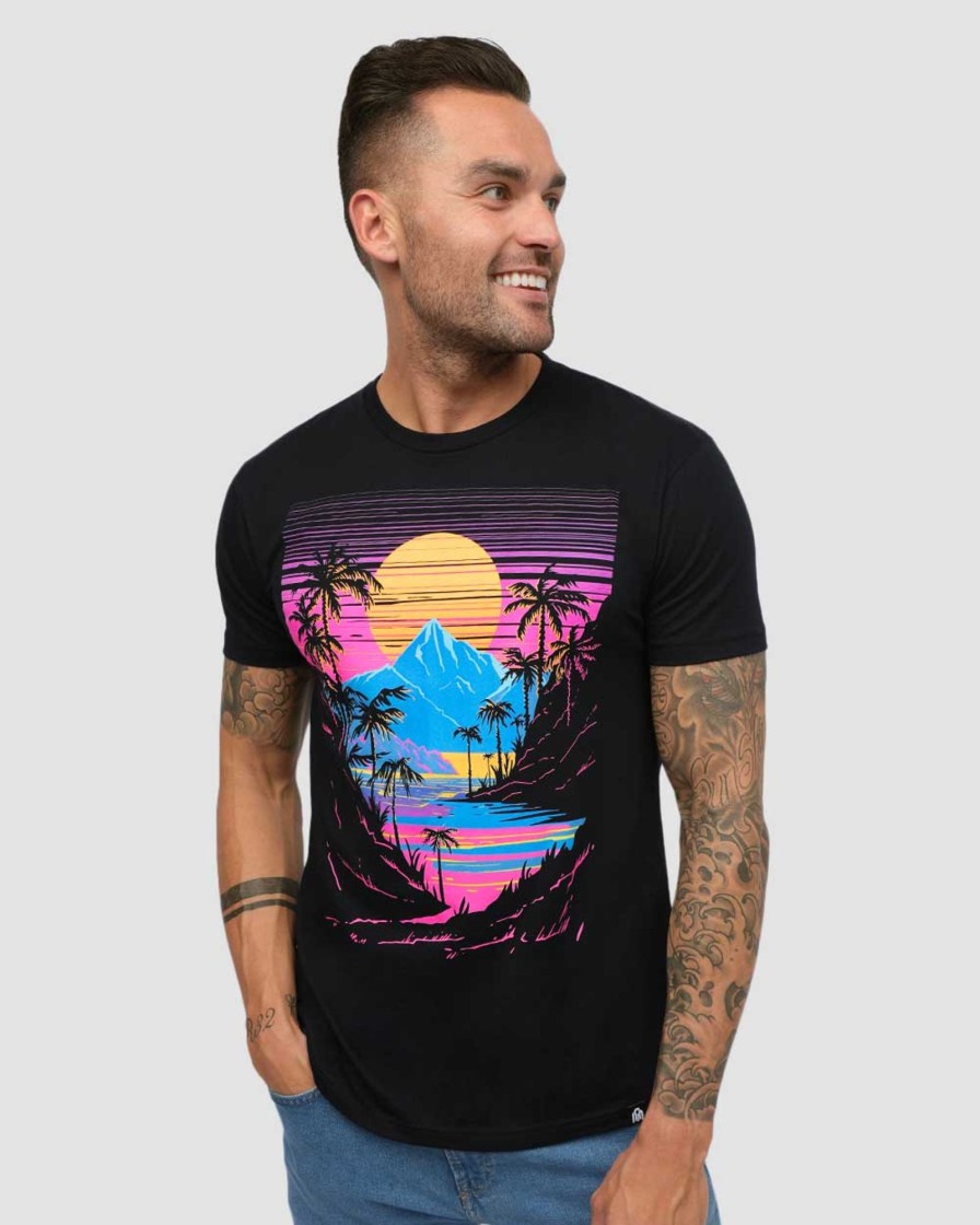 Tops INTO THE AM | Sherbet Shores Tee Black