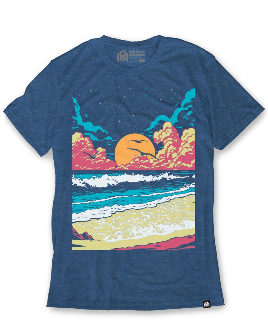 Tops INTO THE AM | Tangerine Tides Tee Cool Blue