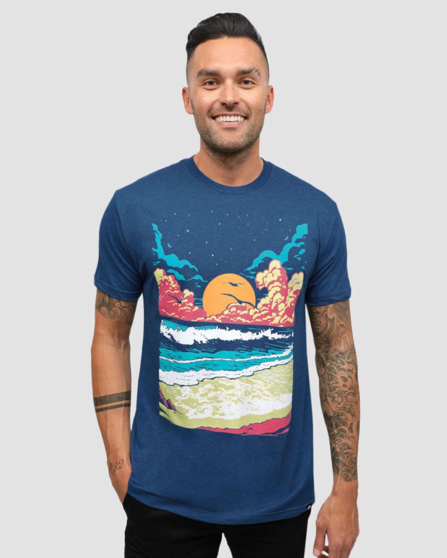 Tops INTO THE AM | Tangerine Tides Tee Cool Blue