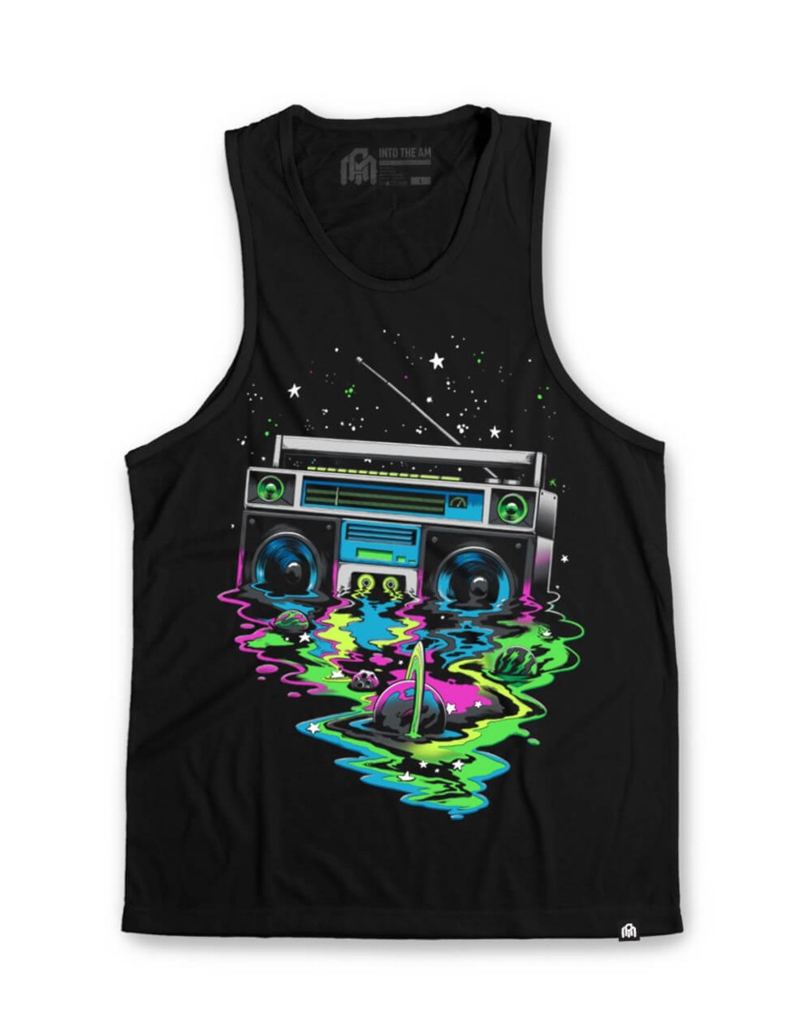 Tops INTO THE AM | Cosmic Beats Tank Black