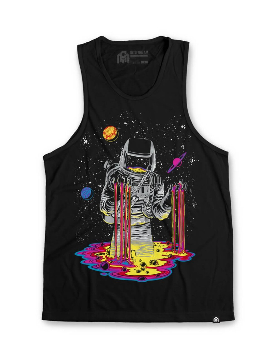 Tops INTO THE AM | Space Drip Tank Black