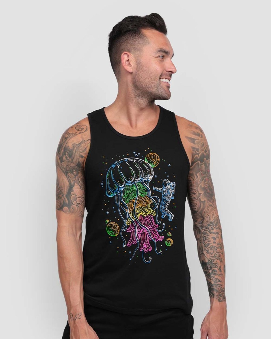 Tops INTO THE AM | Space Jelly Tank Black