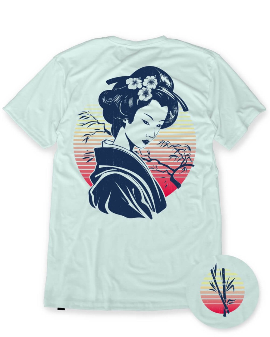 Tops INTO THE AM | Geisha Grace Tee Light Blue