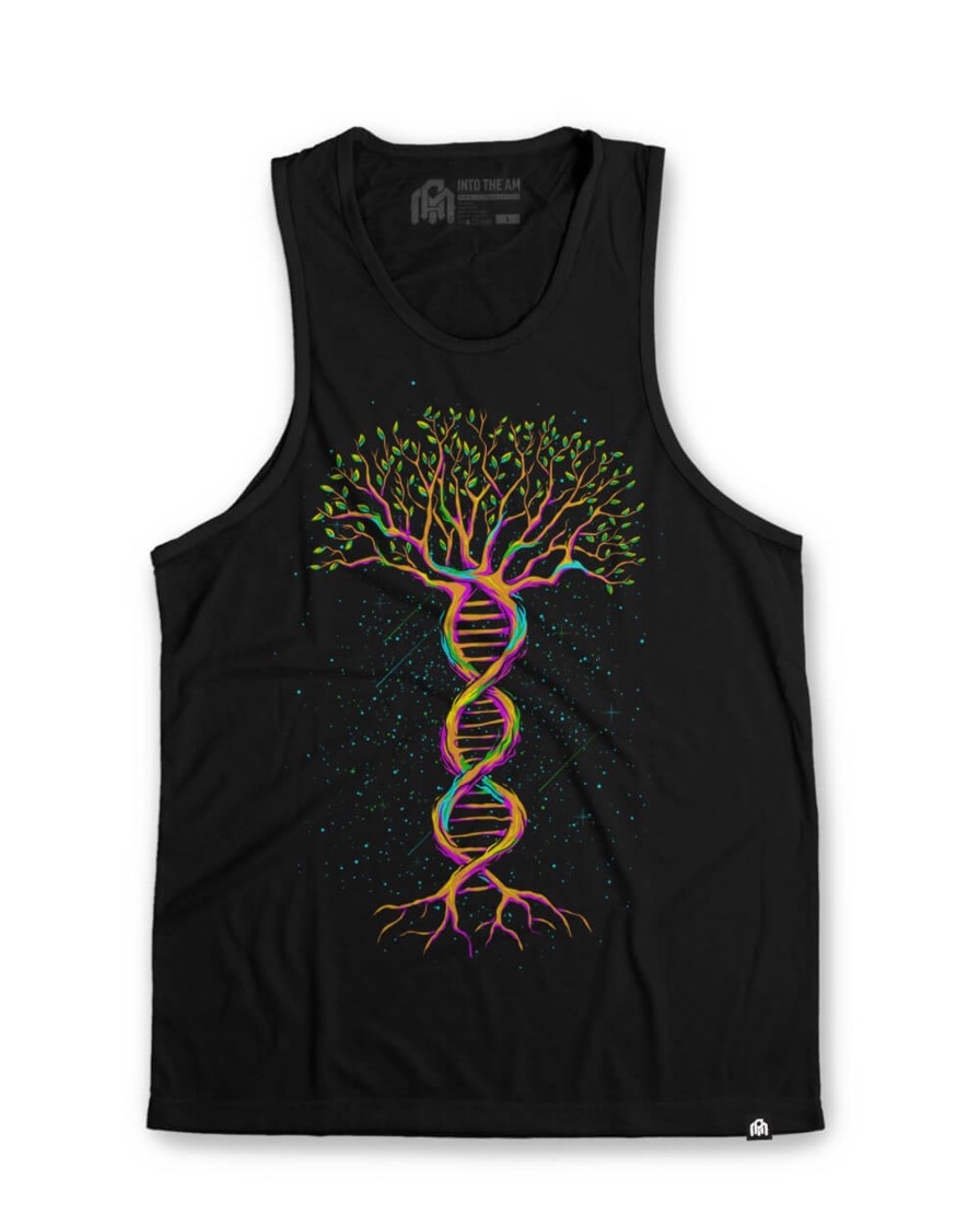 Tops INTO THE AM | Tree Of Life Tank Black