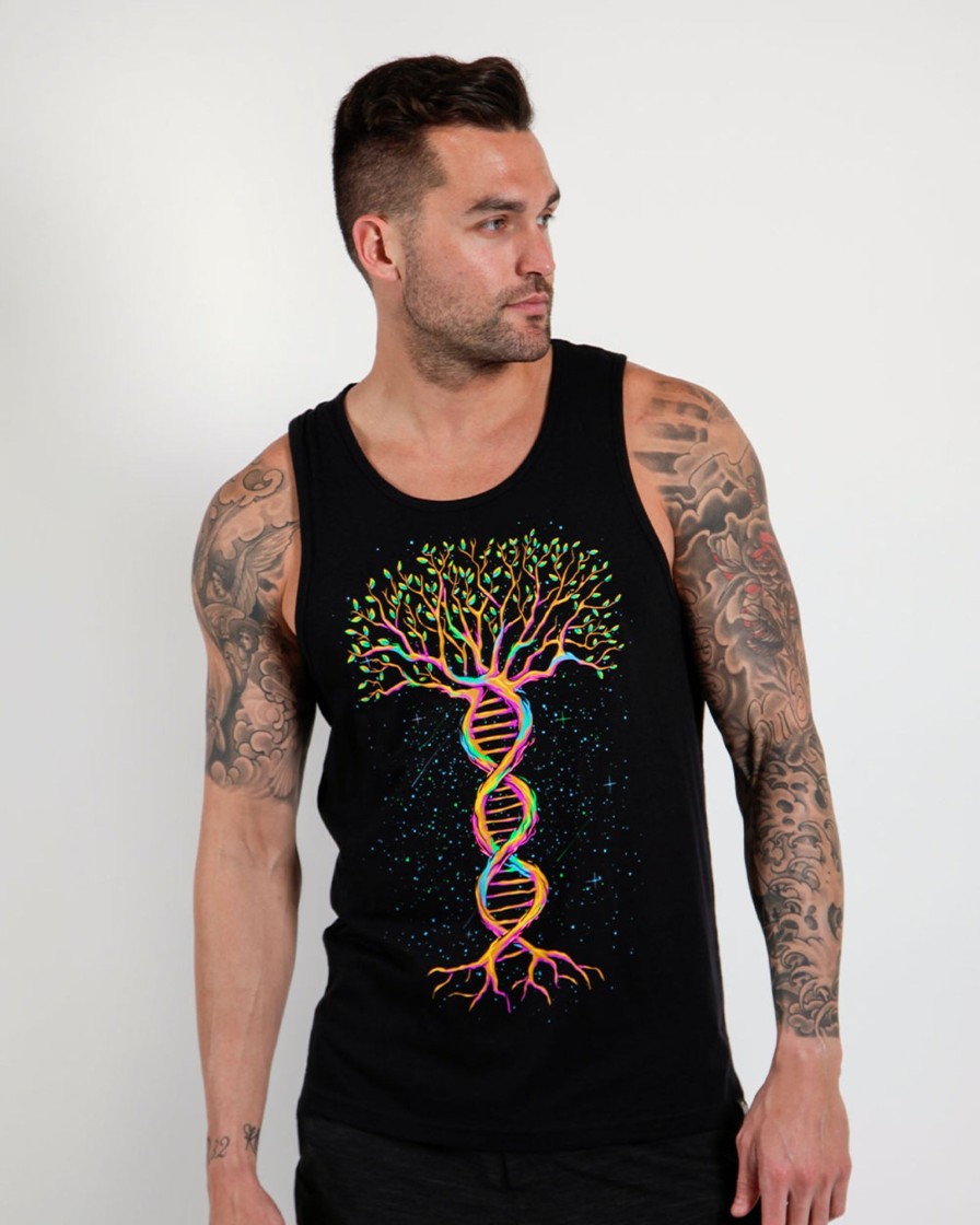 Tops INTO THE AM | Tree Of Life Tank Black