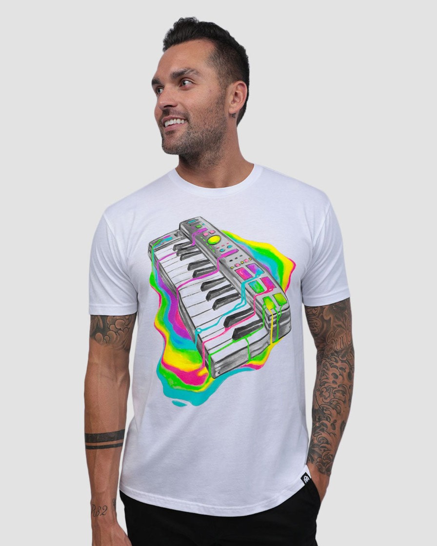 Tops INTO THE AM | Neon Beats Tee White