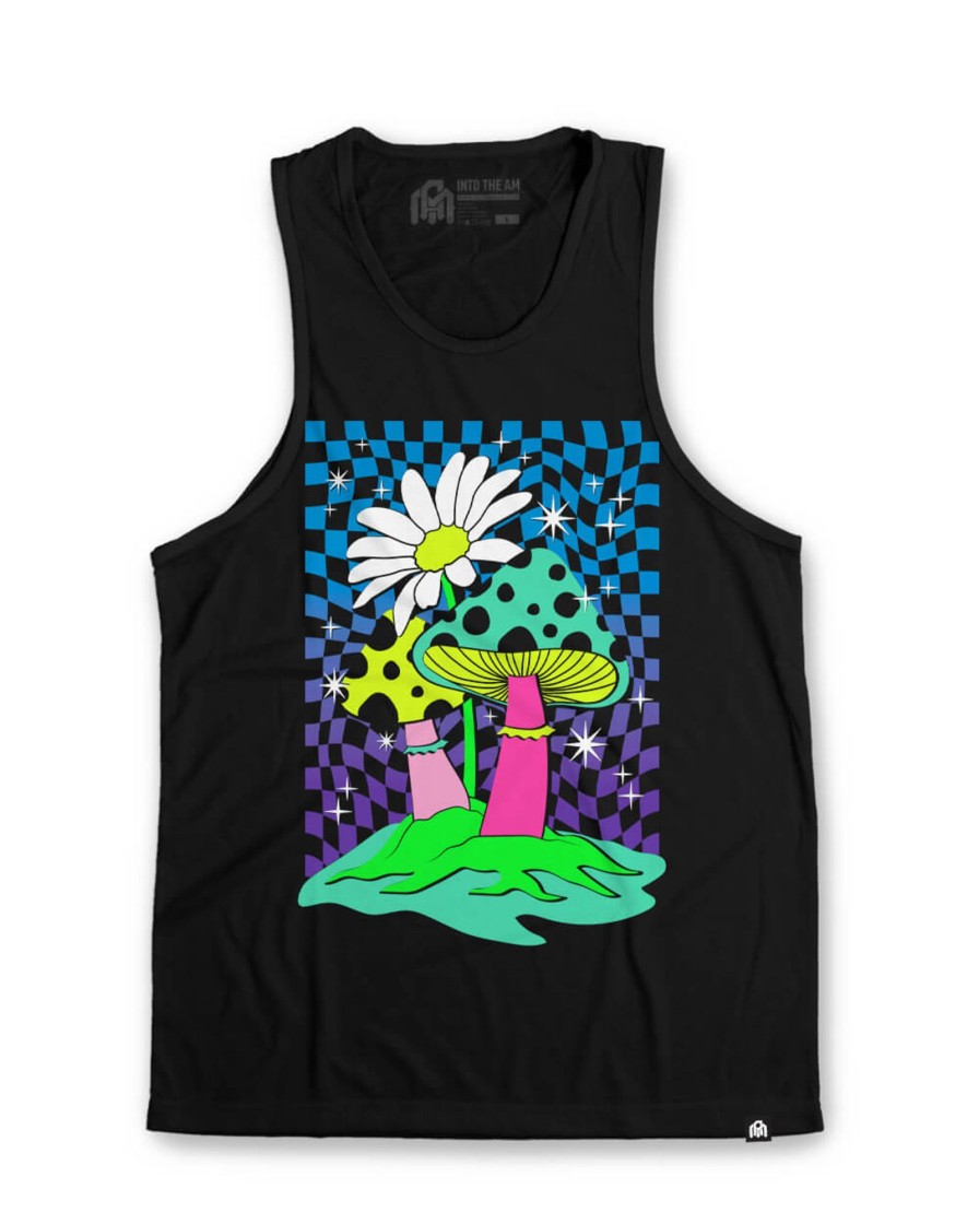 Tops INTO THE AM | Daisy Spores Tank Black