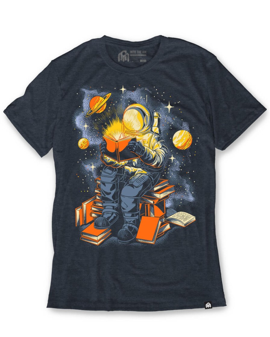 Tops INTO THE AM | Nebula Novels Tee Navy