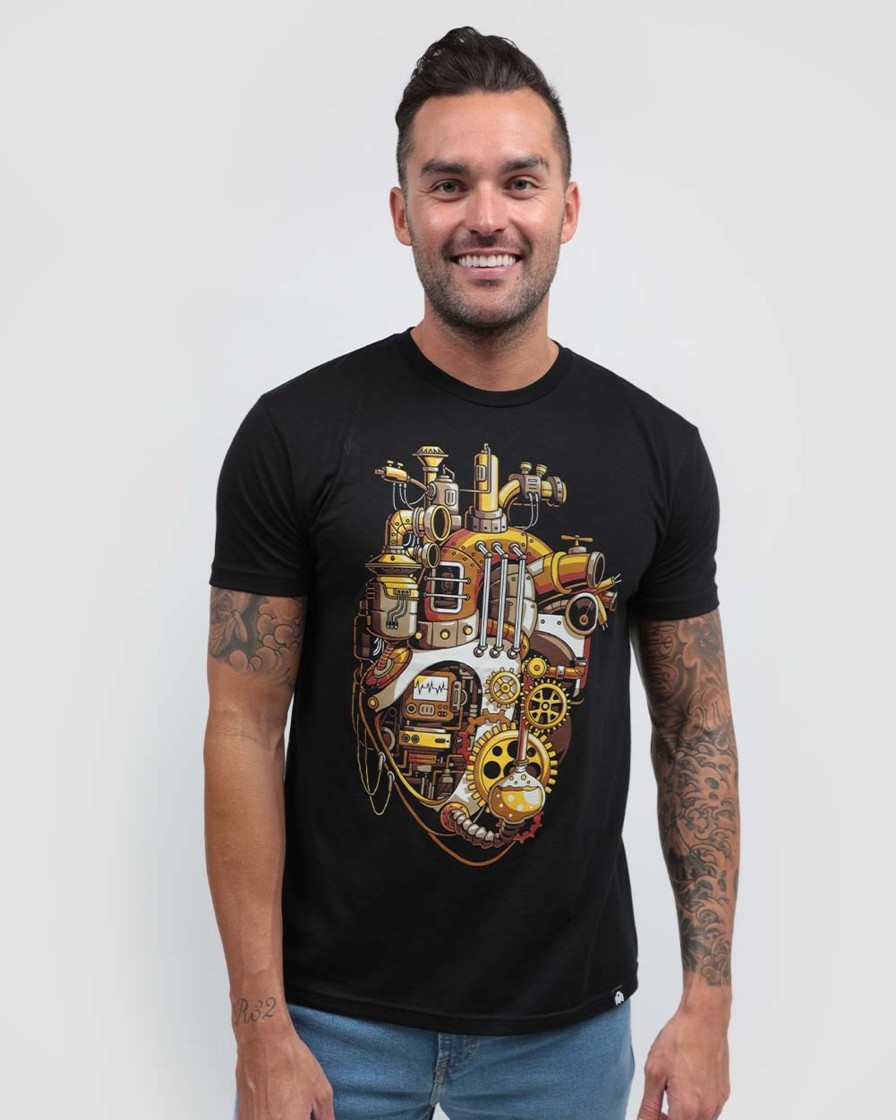 Tops INTO THE AM | Clockwork Heart Tee Black