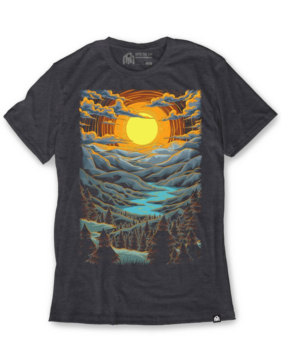 Tops INTO THE AM | Sunset Serenity Tee Charcoal