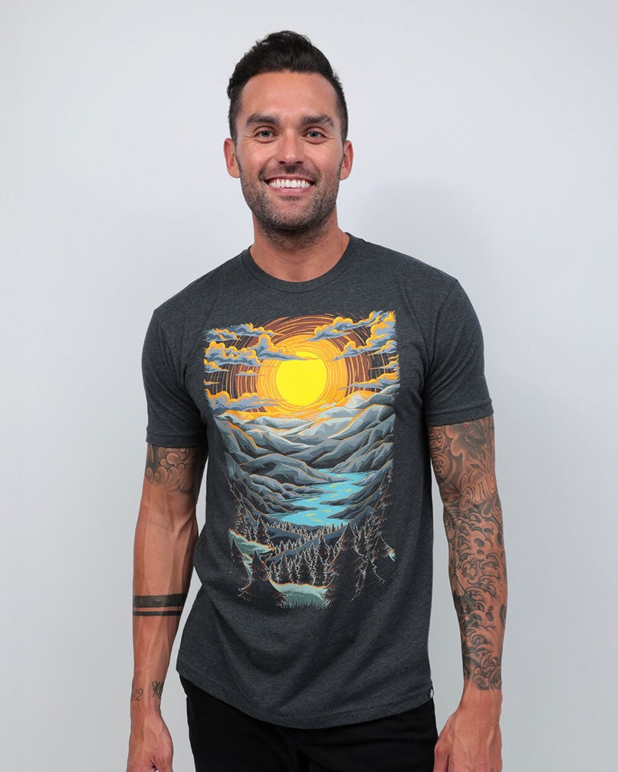 Tops INTO THE AM | Sunset Serenity Tee Charcoal