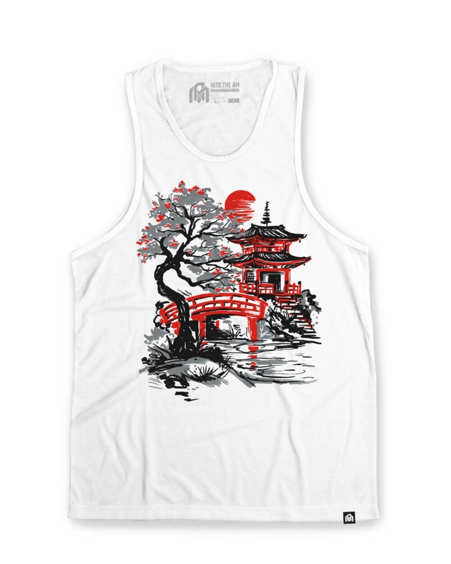 Tops INTO THE AM | Zen Garden Tank White