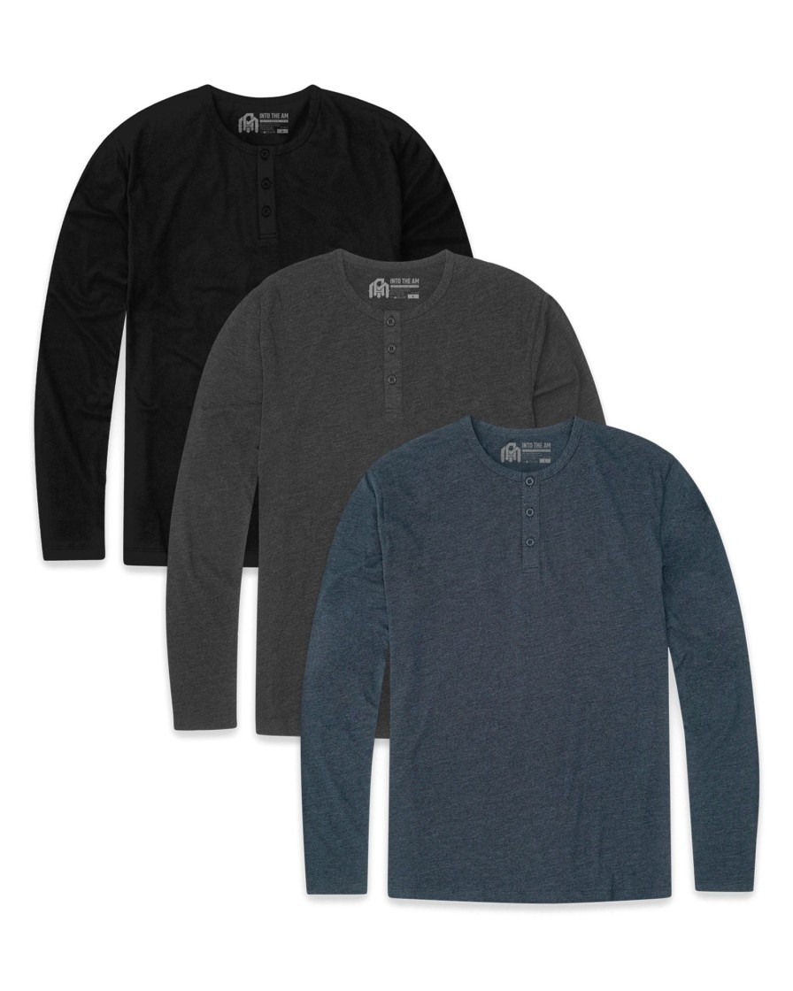 Tops INTO THE AM | Long Sleeve Henley Tee - Non-Branded