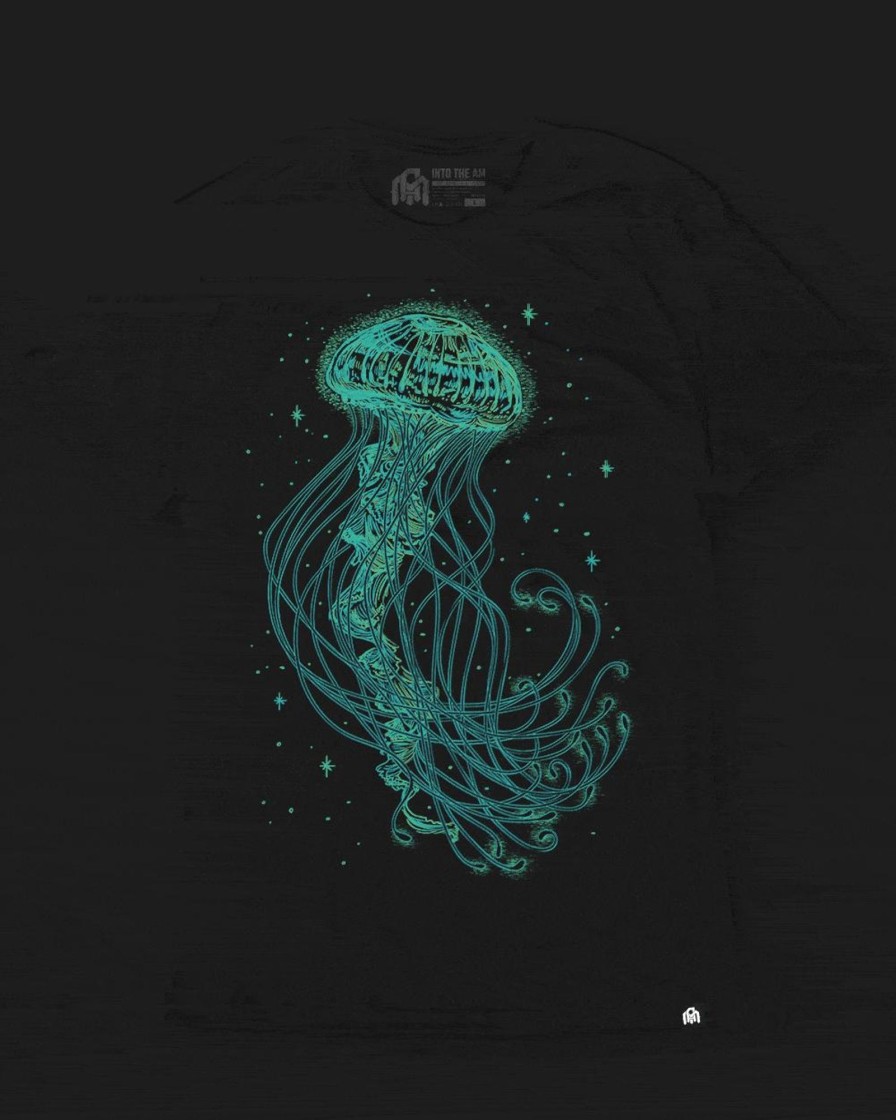 Tops INTO THE AM | Enchanted Waters Glow-In-The-Dark Tee Black