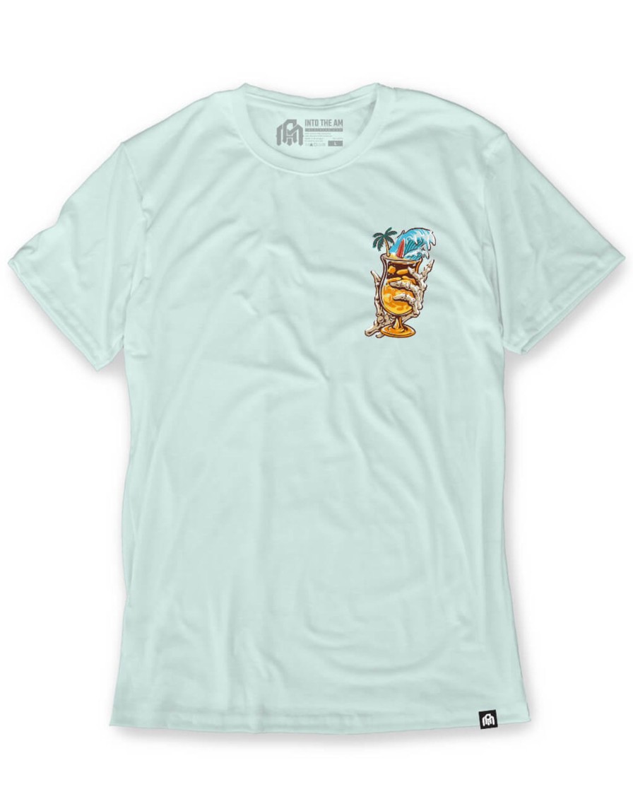 Tops INTO THE AM | Tropical Bliss Tee Light Blue