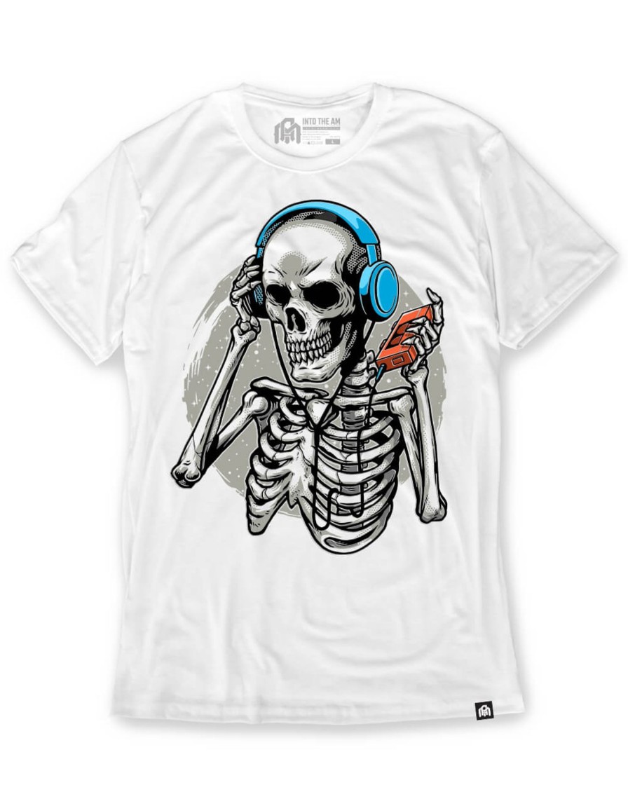 Tops INTO THE AM | Skeletal Beats Tee White