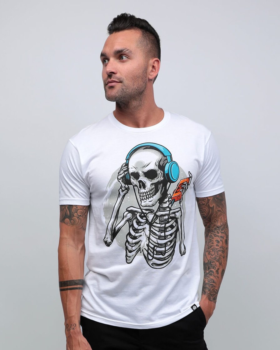 Tops INTO THE AM | Skeletal Beats Tee White