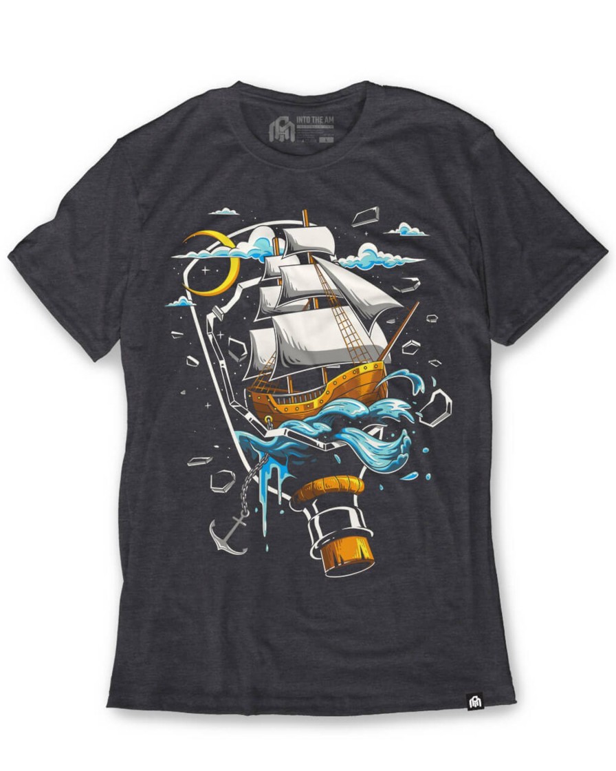 Tops INTO THE AM | Anchors Away Tee Charcoal