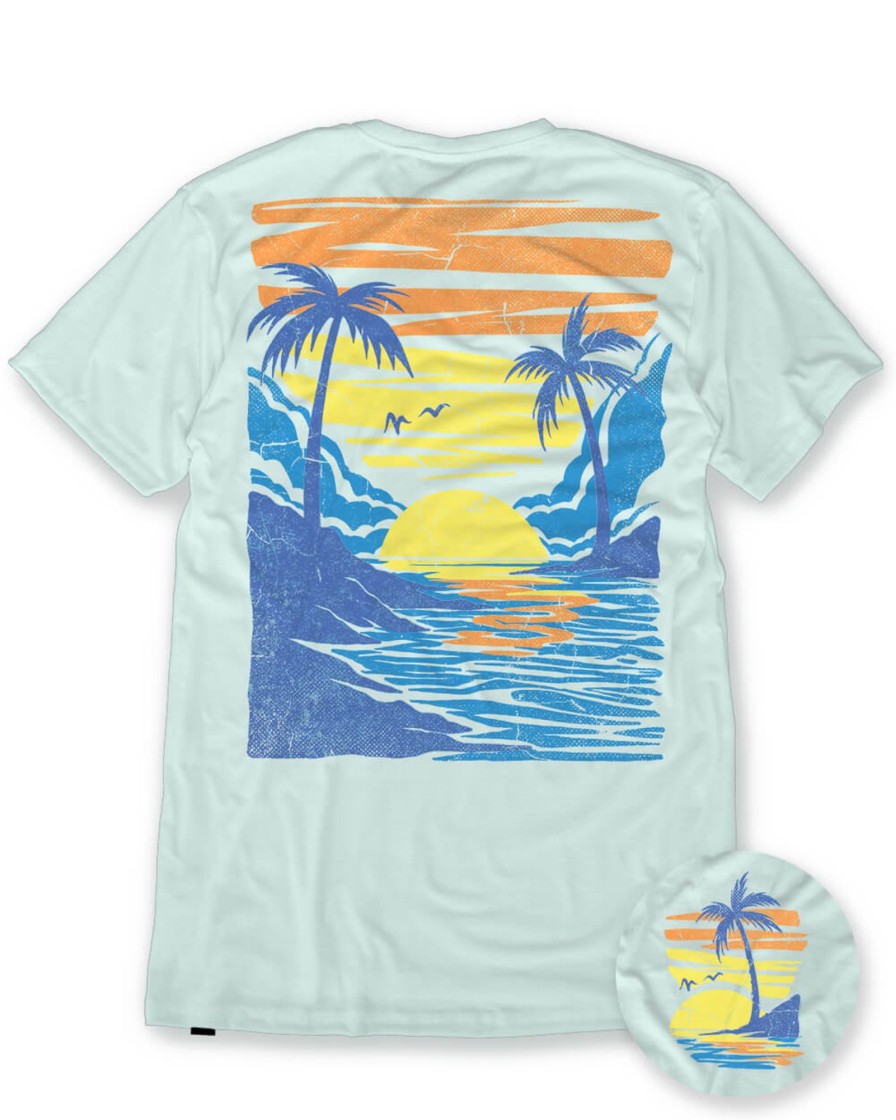 Tops INTO THE AM | Hidden Paradise Tee Light Blue