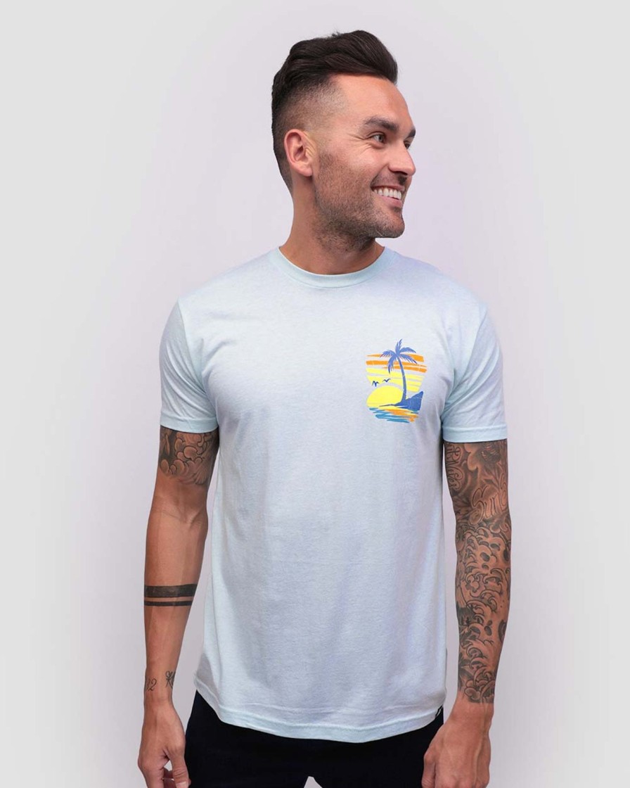 Tops INTO THE AM | Hidden Paradise Tee Light Blue