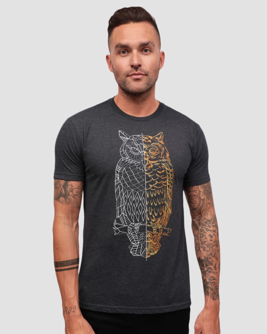 Tops INTO THE AM | Fractured Owl Tee Charcoal