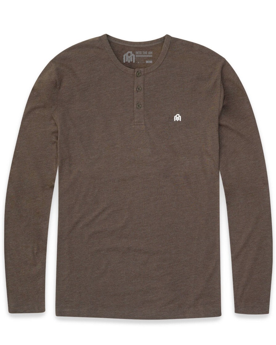 Tops INTO THE AM | Long Sleeve Henley Tee - Branded