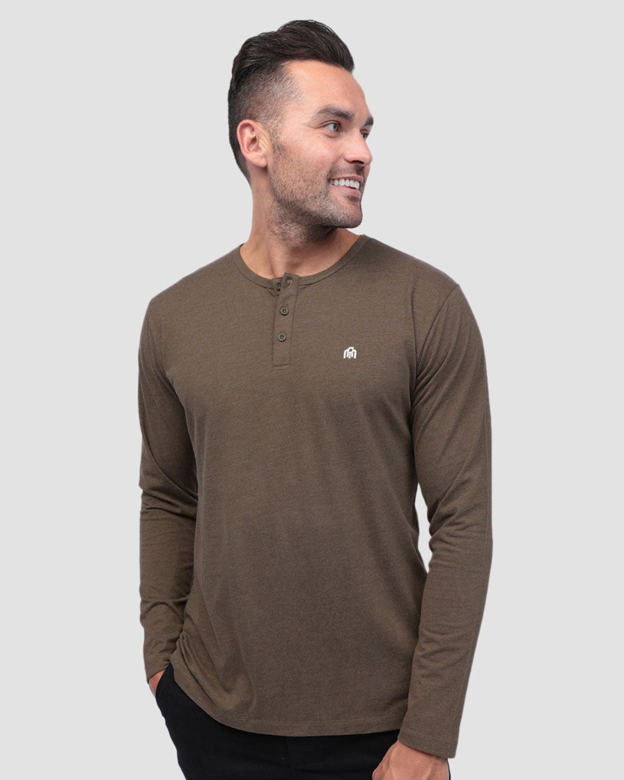 Tops INTO THE AM | Long Sleeve Henley Tee - Branded