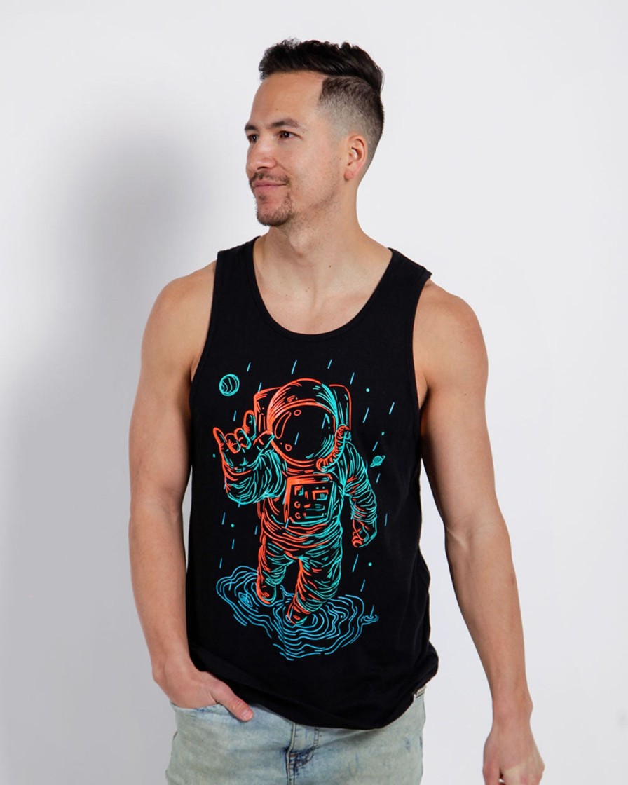 Tops INTO THE AM | Universal Love Glow-In-The-Dark Tank Black