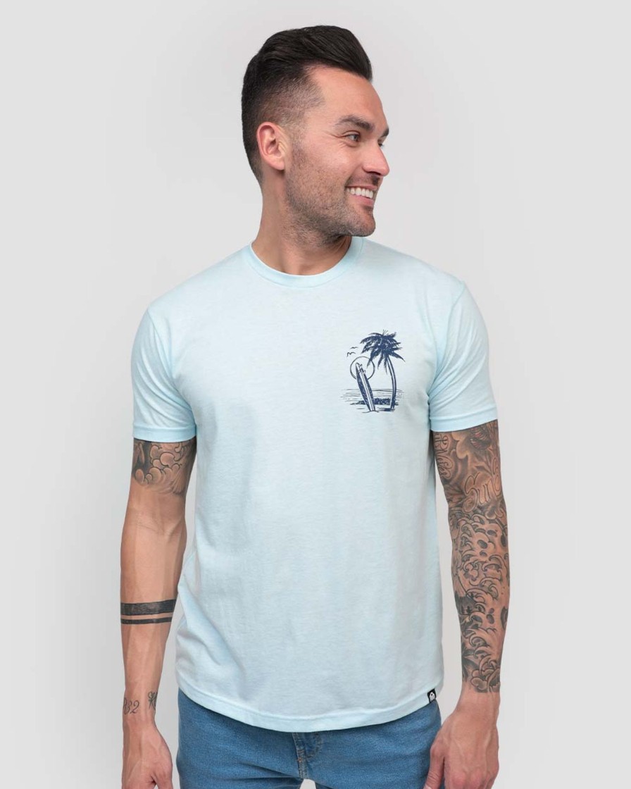 Tops INTO THE AM | Beach Bungalow Tee Light Blue