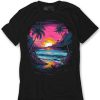 Tops INTO THE AM | Neon Shores Tee Black